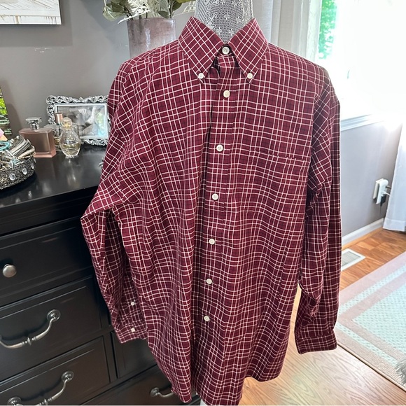 Brooks Brothers Madison Burgundy Plaid Button-Down Shirt L Classic Preppy - Picture 2 of 16